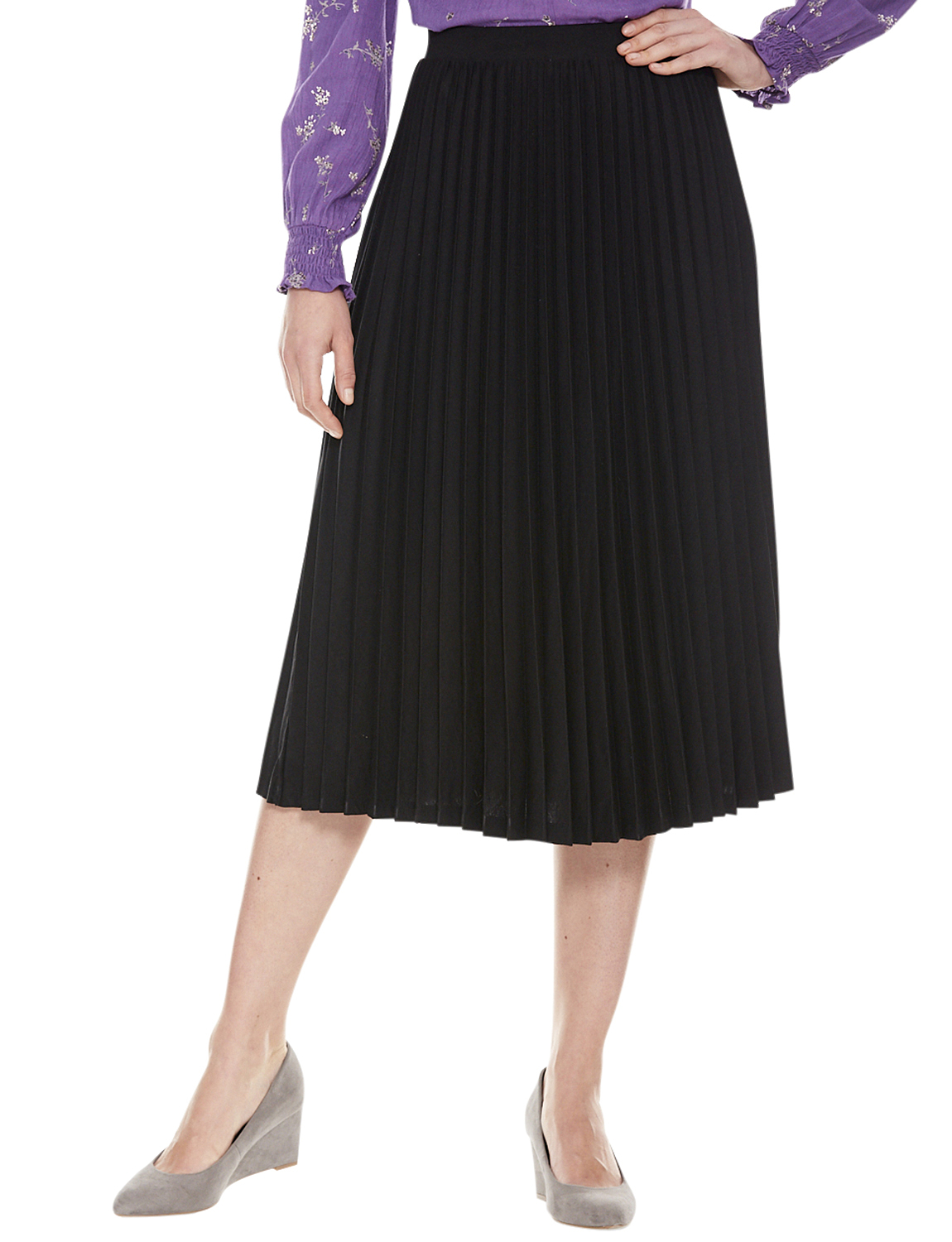 Sunray Permanent Pleat Jersey Skirt | Chums