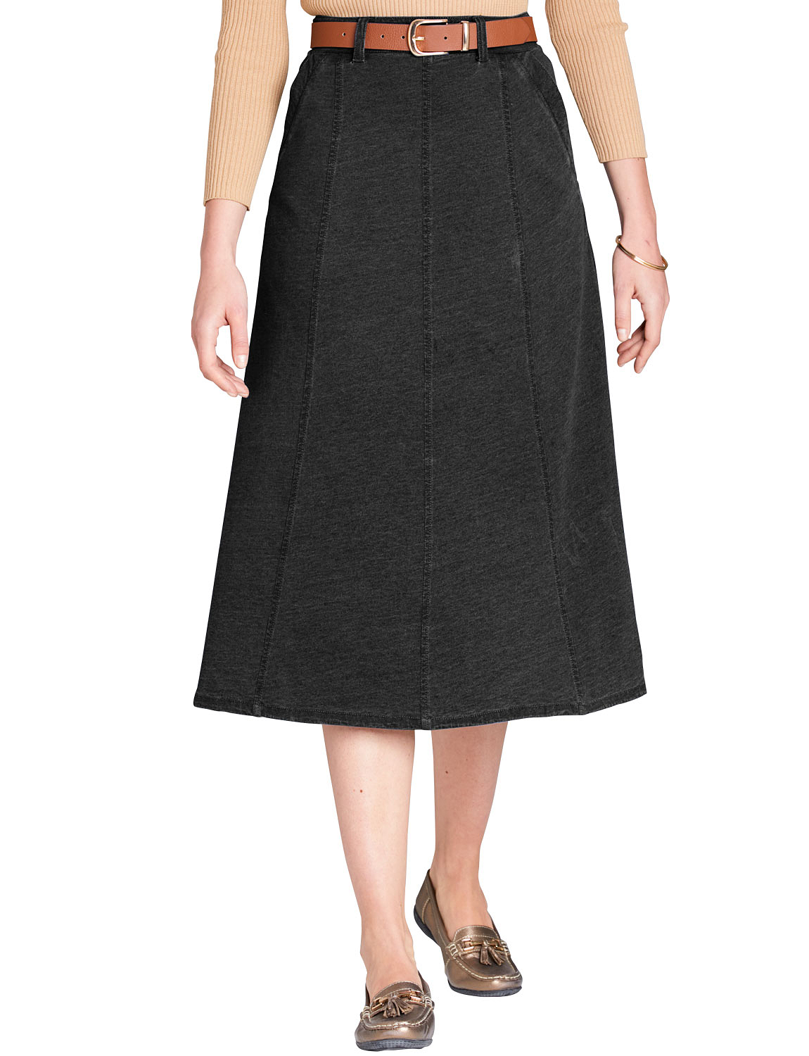 Jersey Denim Look Skirt | Chums