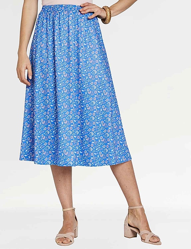 Print Elasticated Waist Skirt