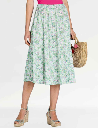Print Elasticated Waist Skirt at Chums