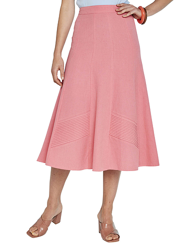 Fully Lined Linen Mix Skirt