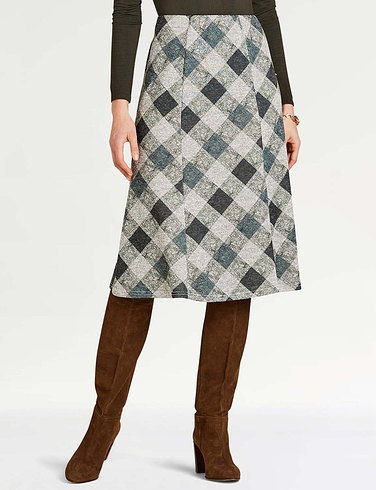 Check Print Skirt