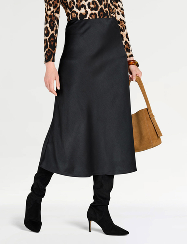 Pull On Bias Cut Satin Skirt