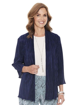 Navy Plisse Soft Jacket - Navy