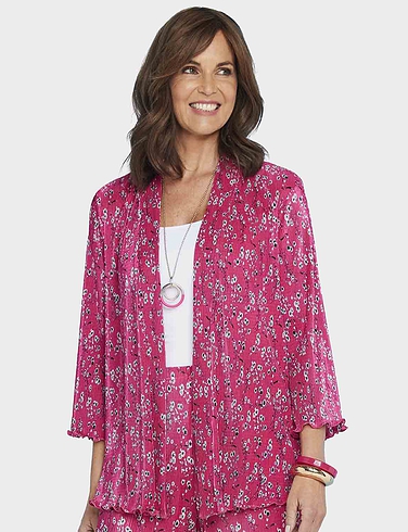 Floral Plisse Soft Jacket