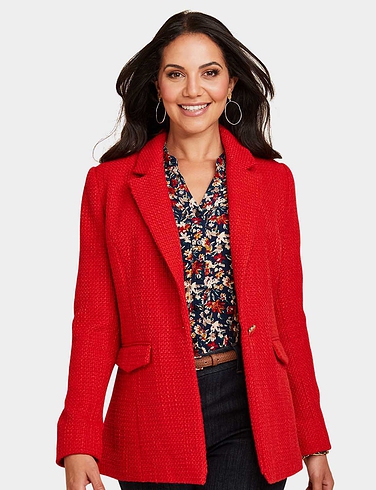 Tailored Lined Boucle Blazer