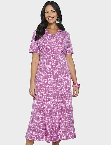 41 Inch Length Spot Print Dress
