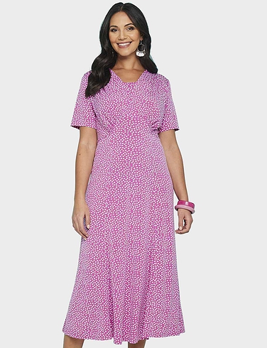 46 inch length Spot Print Dress