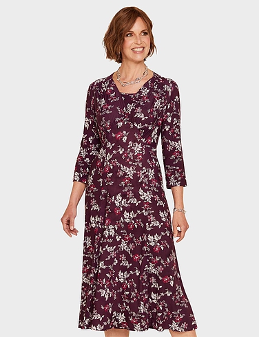 Knitted Three Quarter Sleeve Tea Dress