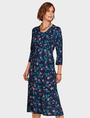 Knitted Three Quarter Sleeve Tea Dress