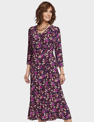 Knitted Three Quarter Sleeve Tea Dress