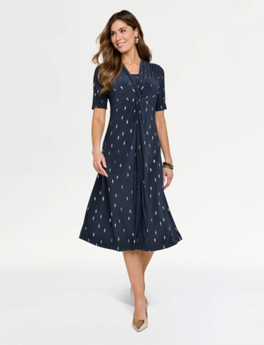 Foil Print Jersey Dress