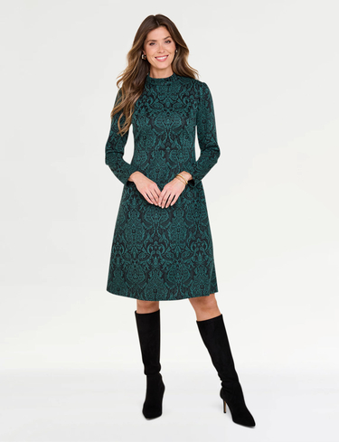 Baroque Jacquard Design Jersey Dress