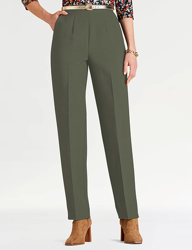 Wool Touch Trouser - Olive