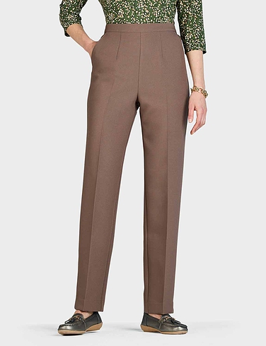 Wool Touch Trouser - Taupe