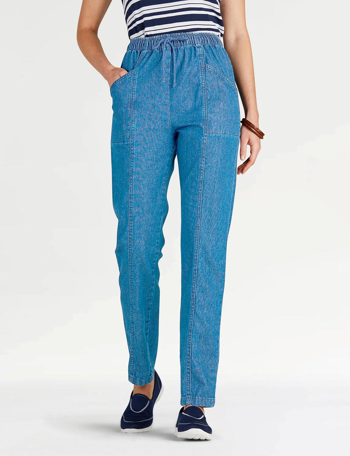 Ladies Elasticated Waist Pull On Jean | Chums