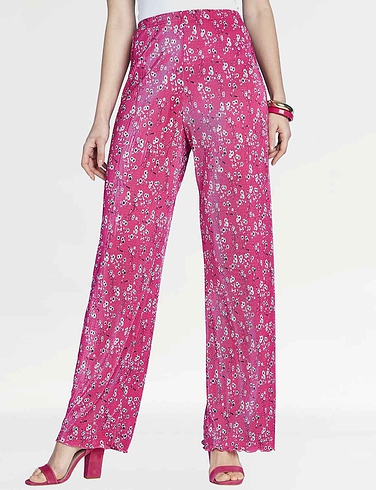 Floral Plisse Trouser