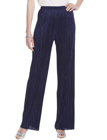 Ladies Plisse Trouser - Navy