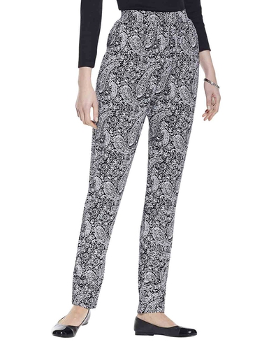 Jersey Print Straight Leg Trouser
