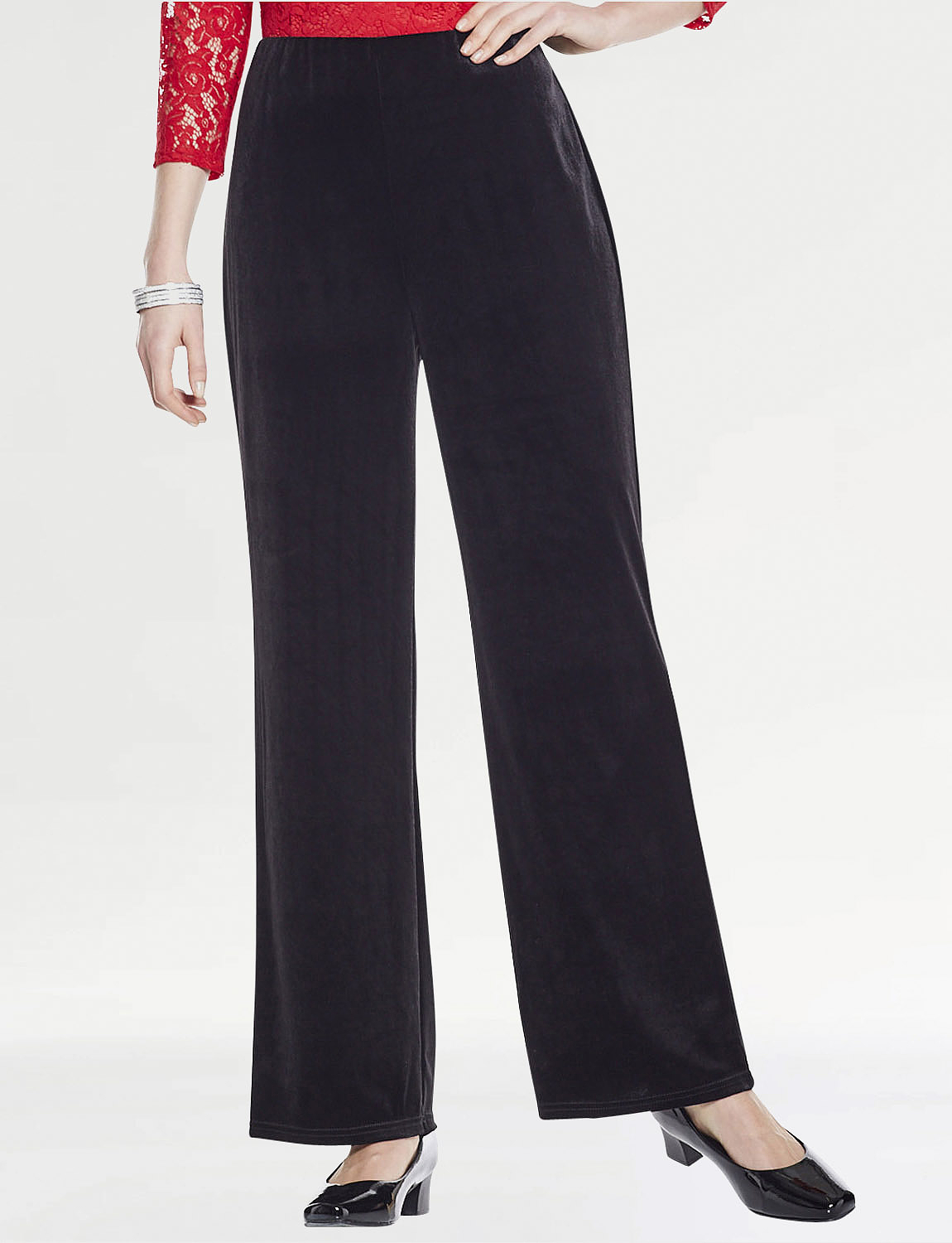 straight leg velour trousers