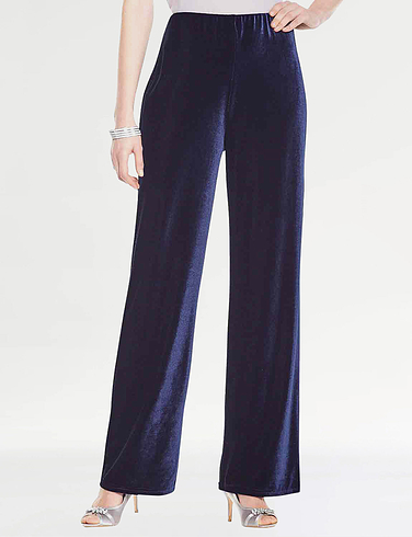 Velour Trouser - Navy