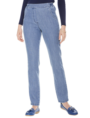 Flat Front Side Elastic Jean