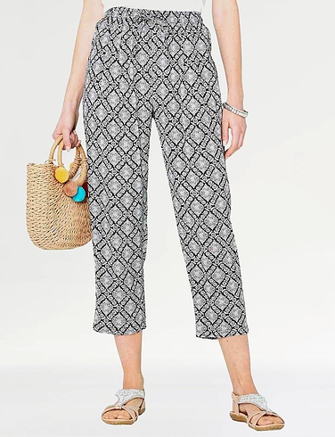 Viscose Crop Print Trouser