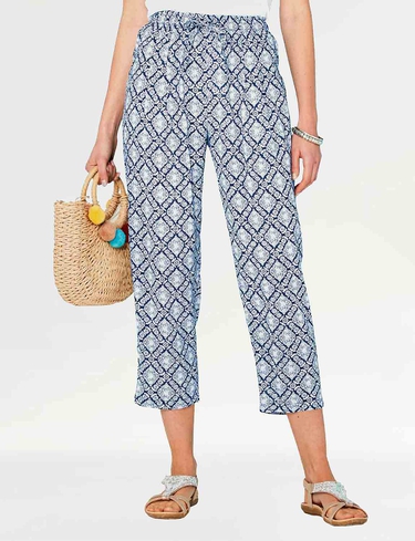 Viscose Crop Print Trouser