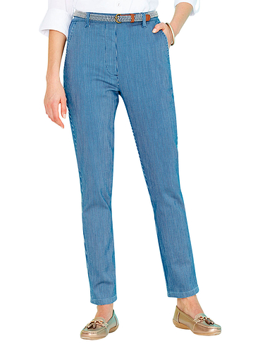 Stretch Stripe Print Chino Trousers