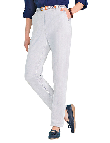 Stretch Stripe Print Chino Trousers