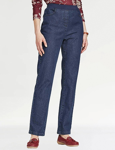 Pull On Stretch Jean With Rib Waistband