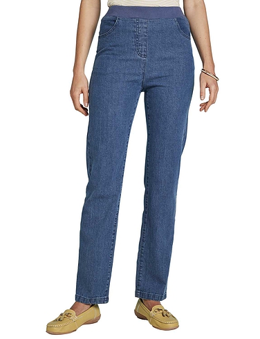 Pull On Stretch Jean With Rib Waistband