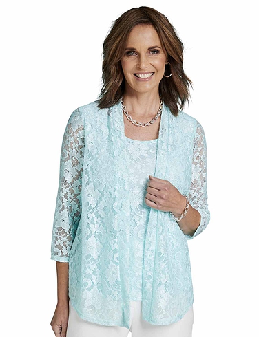 Mock Two In One Corded Lace Twinset