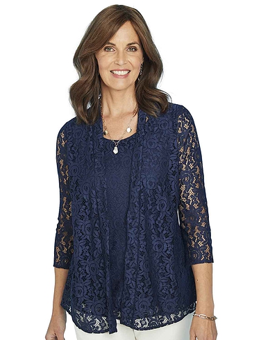 Mock Two In One Corded Lace Twinset