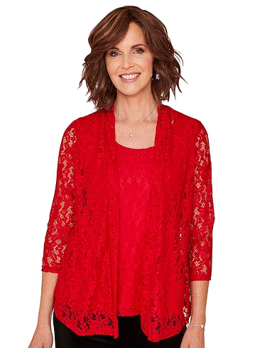 Mock Two In One Corded Lace Twinset