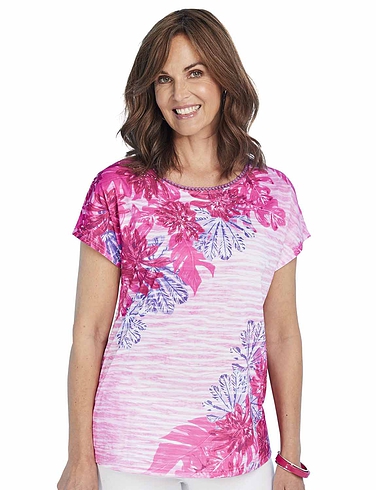 Floral and Stripe Tunic Top