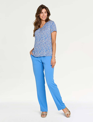 V Neck Print Jersey Top