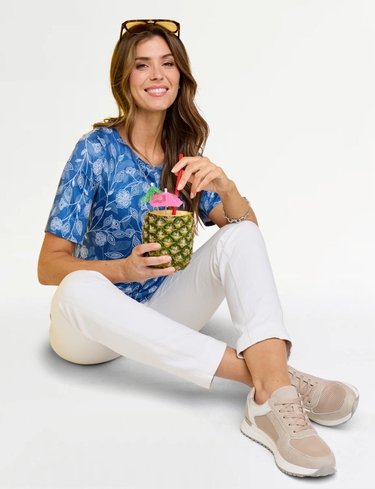 Emreco Round Neck Print Jersey Top