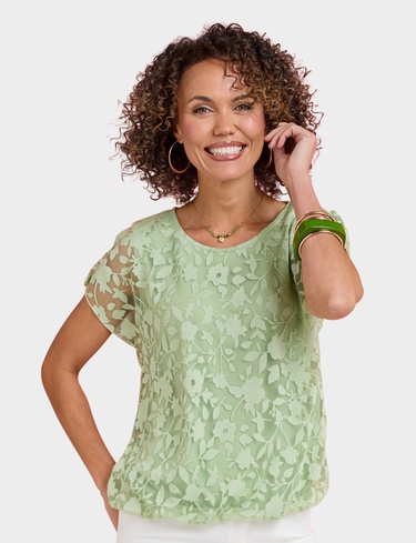 Bubble Hem Burnout Top