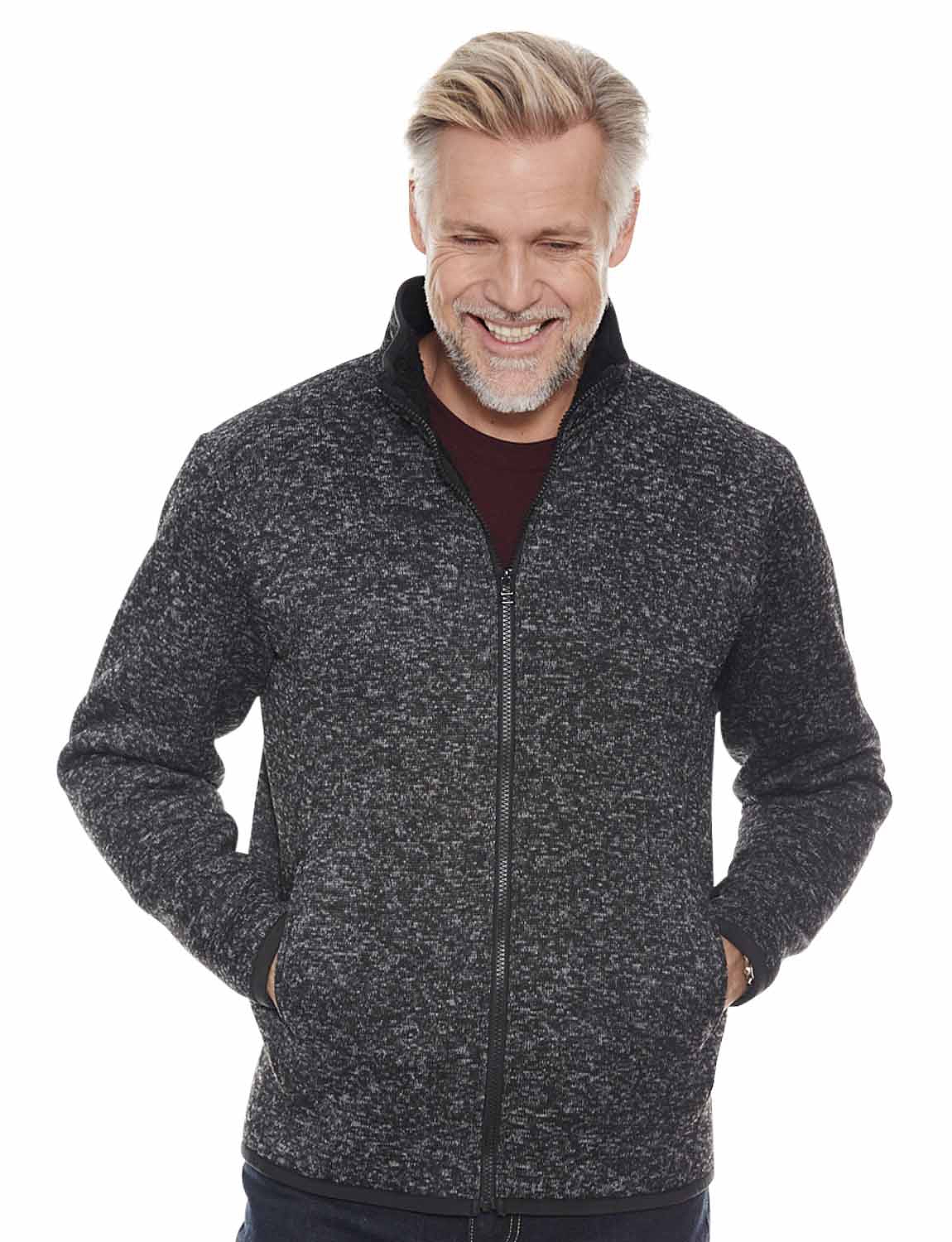 sherpa lined cardigan mens