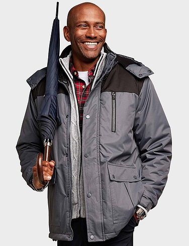 Pegasus Woven Waterproof Jacket With Fleece Lining - Grey