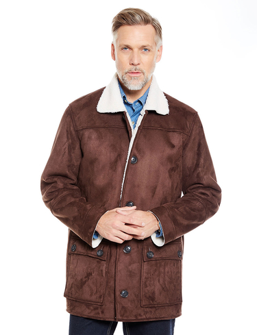 Mock Sheepskin Carcoat