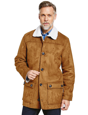 Mock Sheepskin Carcoat