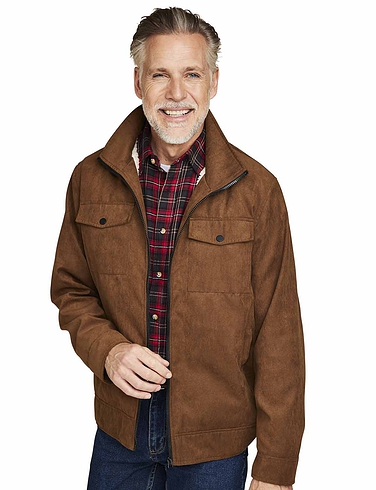 Pegasus Faux Suede Sherpa Lined Jacket