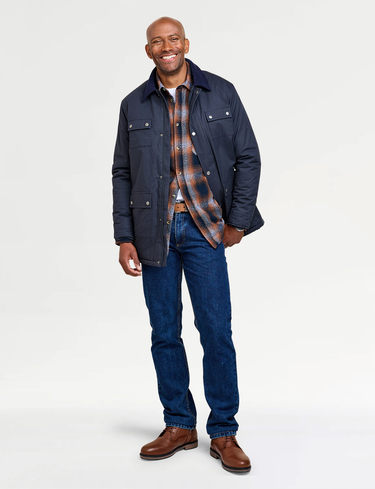 Pegasus Fleece Lined Showerproof Wax Look Barn Jacket