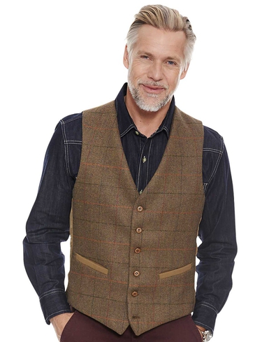 Tweed Waistcoat - Brown