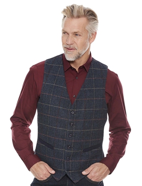 Tweed Waistcoat - Navy