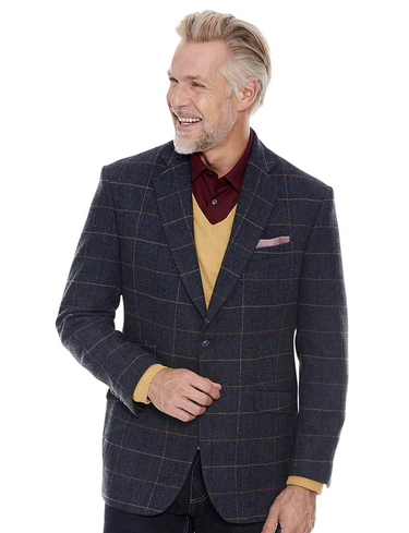 Tweed Sports Jacket - Navy