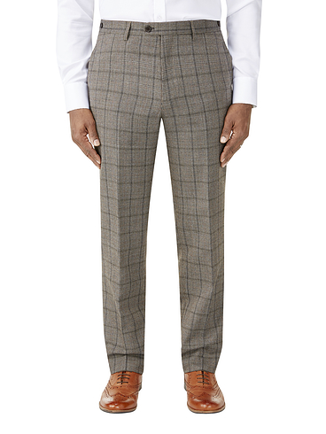 Skopes Pershore Wool Blend Tailored Trouser - Brown