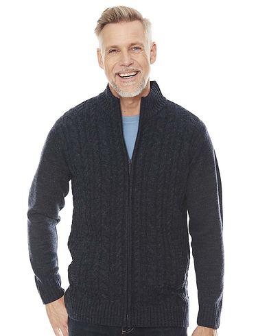 mens fleece lined cardigans uk